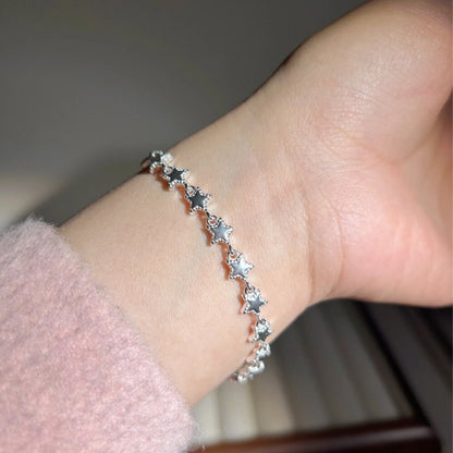 Pulsera de plata de ley con estrella de cinco puntas