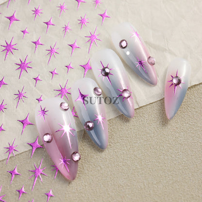 Autocollants pour nail art étoiles scintillantes