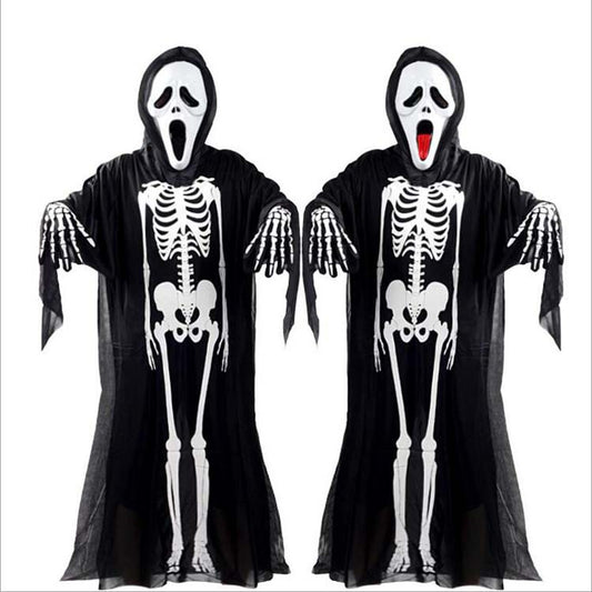 Disfraz de Halloween para niños y adultos, disfraz de calavera, esqueleto y fantasma.
