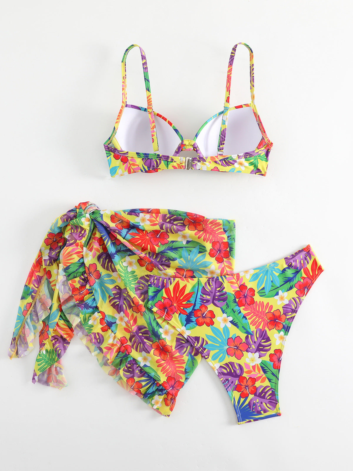 Ensemble de cache-maillots de bain sexy à imprimé floral pour femme