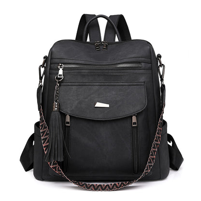 Women Casual Fashion Zipper Backpack in PU Material