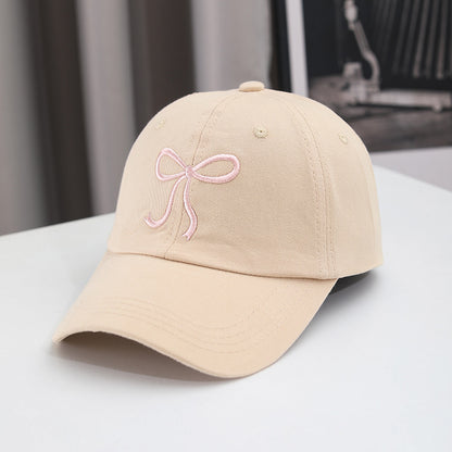 Gorra de béisbol con lazo bordado de color liso para mujer