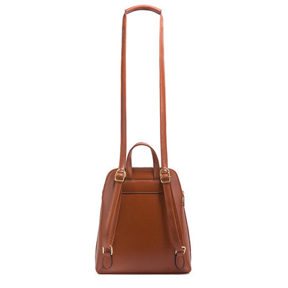 Conjunto de mochila y bolso bandolera con cadena de PU en relieve para mujer