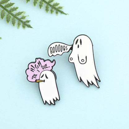 Broches unisexes Halloween avec motif fantôme de dessin animé