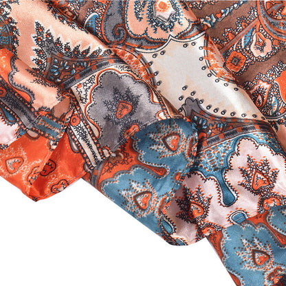 Bufanda cuadrada con estampado de cachemira de verano para mujer de 90 cm
