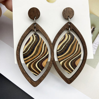 Boucles d'oreilles bohèmes vintage en forme de feuille pour femmes