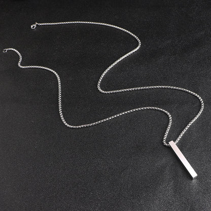 Collar colgante de acero inoxidable con diseño de columna personalizado