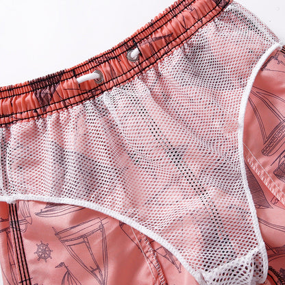 Boy's Casual Printed Loose Beach Swim Trunks