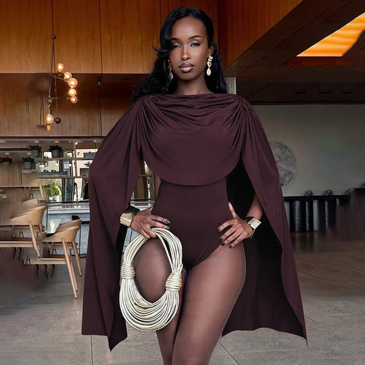 Women Fashion Sexy Solid Color Long Strap Bodysuits