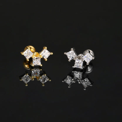 Zircon Butterfly Heart-Shaped Titanium Steel Earring