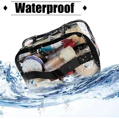 Bolsa de cosméticos transparente, portátil y sencilla para mujer