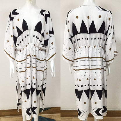 Traje de baño de moda para mujer, para vacaciones, playa, con estampado geométrico de triángulos