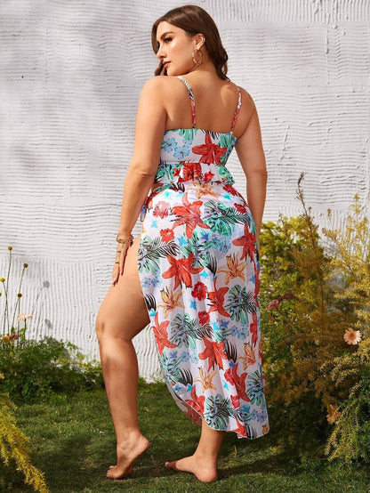 Maillot de bain sexy grande taille à imprimé floral pour femme