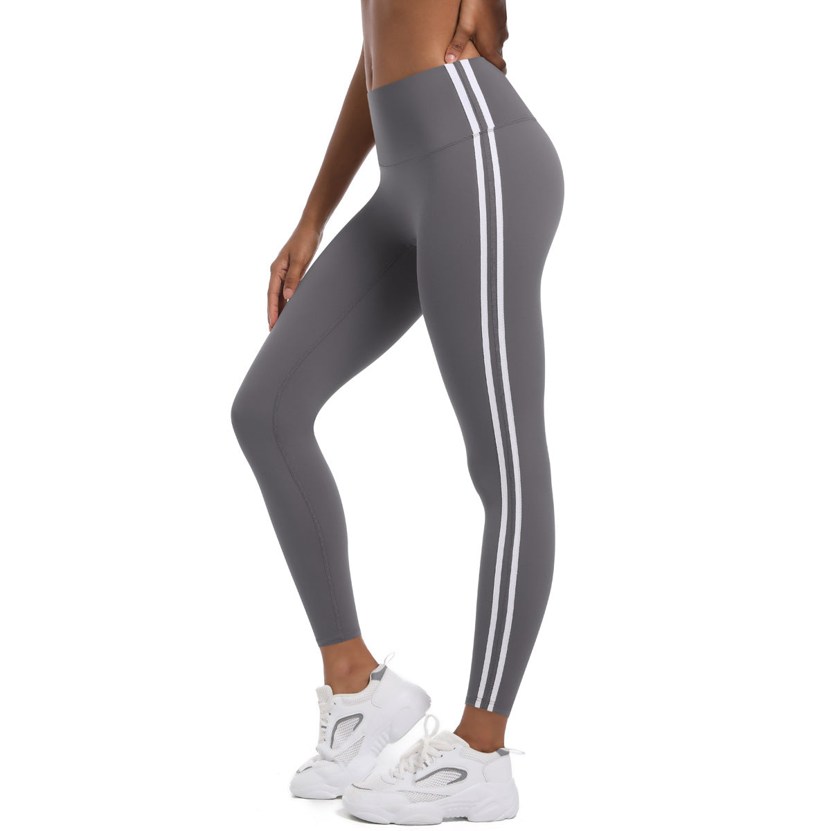 Leggings de sport taille haute à rayures pour femmes