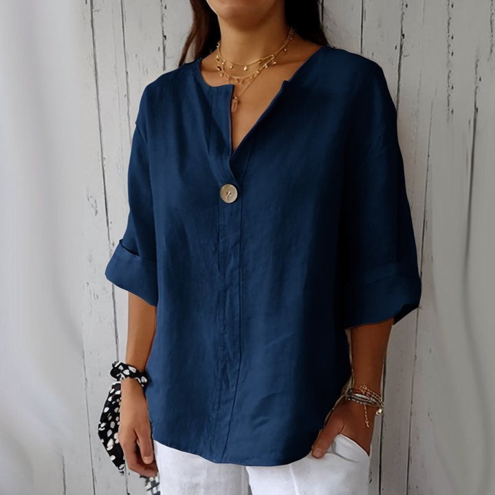 Camisa de lino blanca para mujer