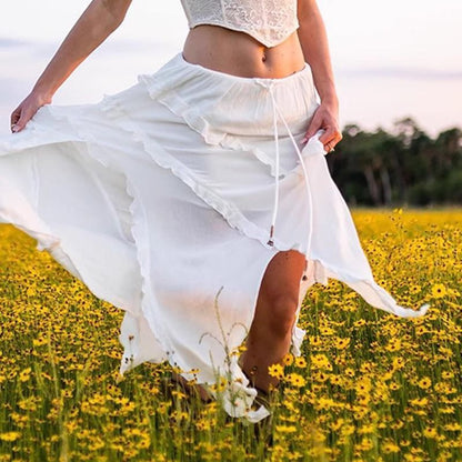 Falda con volantes irregulares, sexy, informal y para vacaciones para mujer