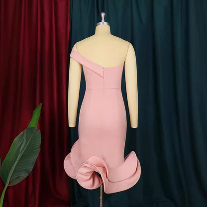 Vestido sexy de color sólido con hombros descubiertos para mujer