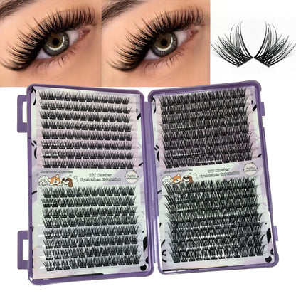 Faux cils mixtes à 32 rangées, en fibres chimiques