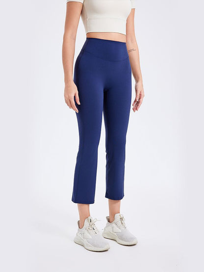 Pantalon de yoga taille haute décontracté pour femme, couleur unie