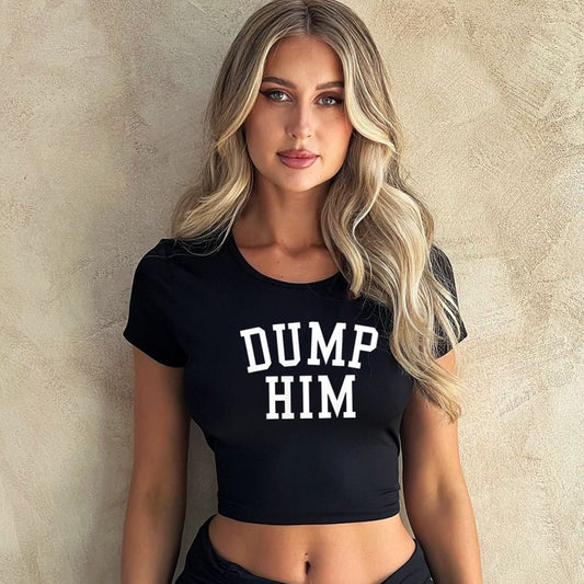 Haut court en coton à manches courtes et imprimé sexy pour femme