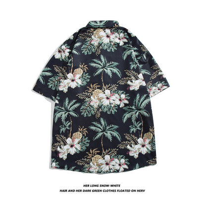 Camisa hawaiana informal vintage de vacaciones para hombre