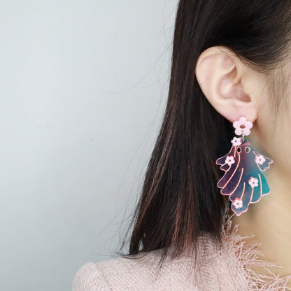 Boucles d'oreilles laser fantôme créatives pour femmes à la mode pour Halloween