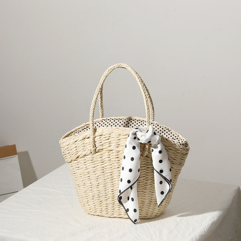Bolso tote bohemio de paja tejida