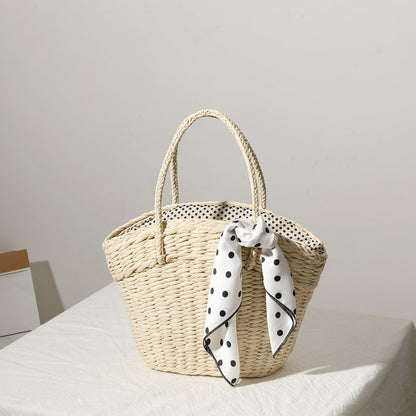 Bolso tote bohemio de paja tejida