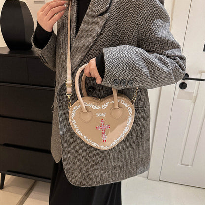 Studded Gothic Punk Heart Shoulder Bag