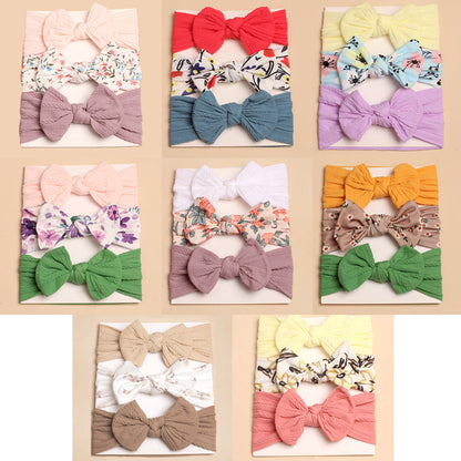 3pcs Baby Headscarf Hair Bow Accessories Set
