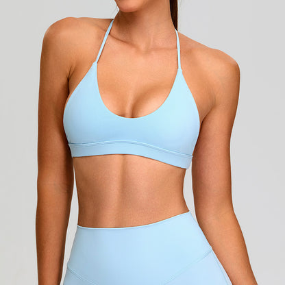 Soutien-gorge de sport licou à la mode pour femmes, couleur unie, pour le yoga