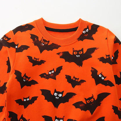 Kids Toddler Boys Girls Casual Halloween Bat Sweater