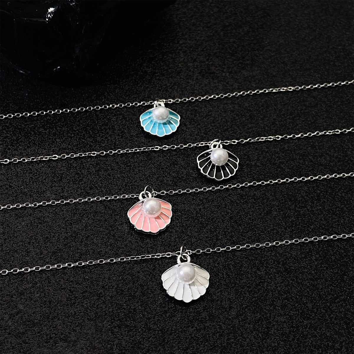 Fashion Exquisite Pearl Shell Necklace Earrings Set - Marine Organisms Style