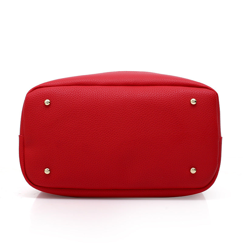 Fashion Solid Color PU Handbag