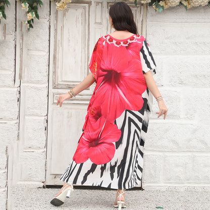 Women Casual Vacation Floral Printed V-Neck Cover-Up