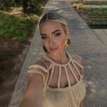 Vestido largo bohemio con tirantes y hombros descubiertos para mujer en varios colores