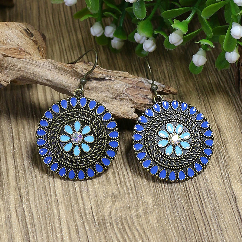 Pendientes geométricos retro de estilo étnico bohemio
