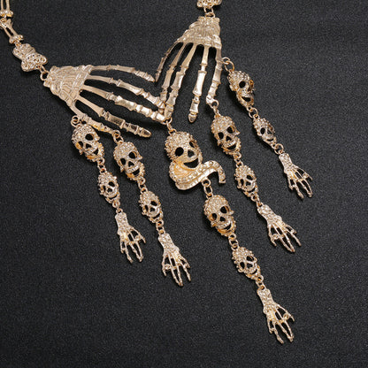 Collar de fantasma de Halloween exagerado estilo punk retro para mujer