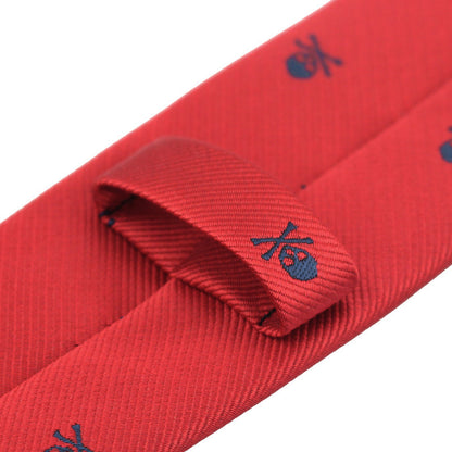 Ensemble d'accessoires de cravate ultra-étroite en polyester pour homme, motif tête de mort, pour Halloween