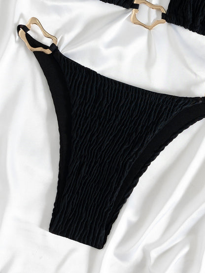 Bikini sexy con decoración metálica para mujer