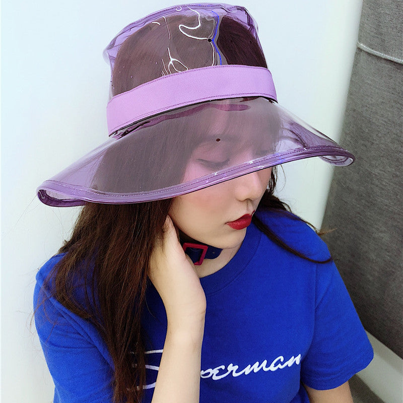 Sombreros de pescador con sombrilla de PVC transparente y creativos a la moda para mujer