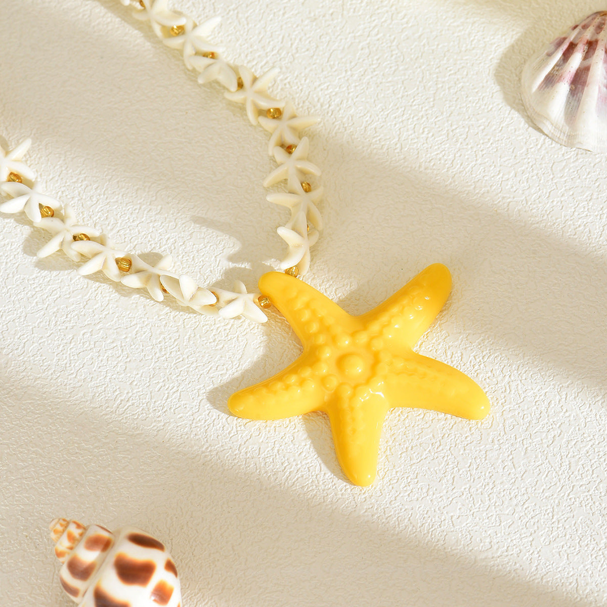Exaggerated Design Ocean Wind Starfish Sea Necklace