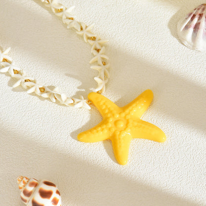 Exaggerated Design Ocean Wind Starfish Sea Necklace