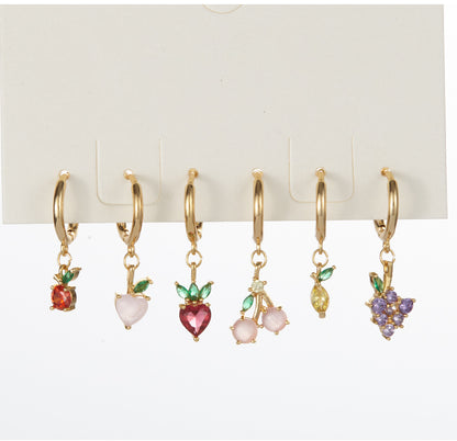 Boucles d'oreilles exquises en zircon multicolore pour femmes