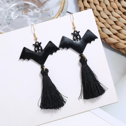 Halloween Women Fashion Drip Oil Spider Web Earrings