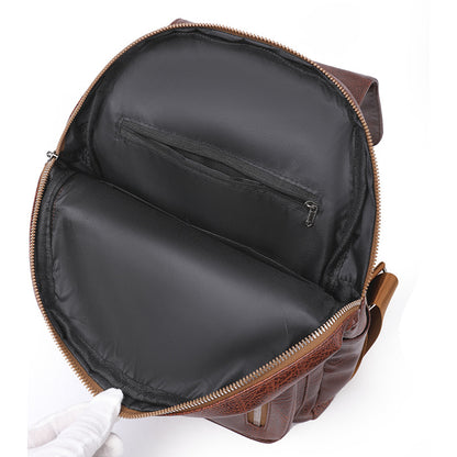 Women Large Capacity Retro Travel Leather Backpack