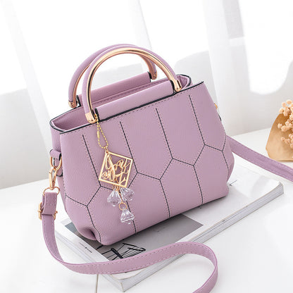 Bolso de mano con bordado de color liso, sencillo e informal, a la moda para mujer