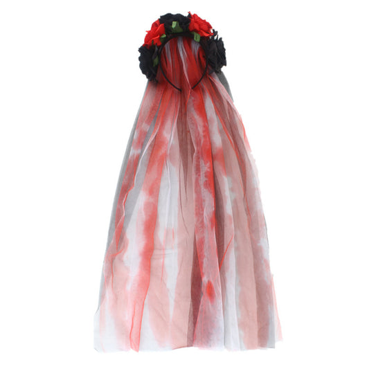 Diadema de encaje floral para el Festival de los Fantasmas de Halloween