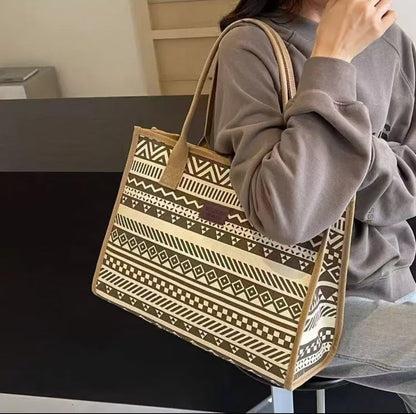 Bolso de mano con estampado geométrico informal de moda para mujer