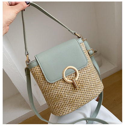 Bolso de hombro tejido informal bohemio